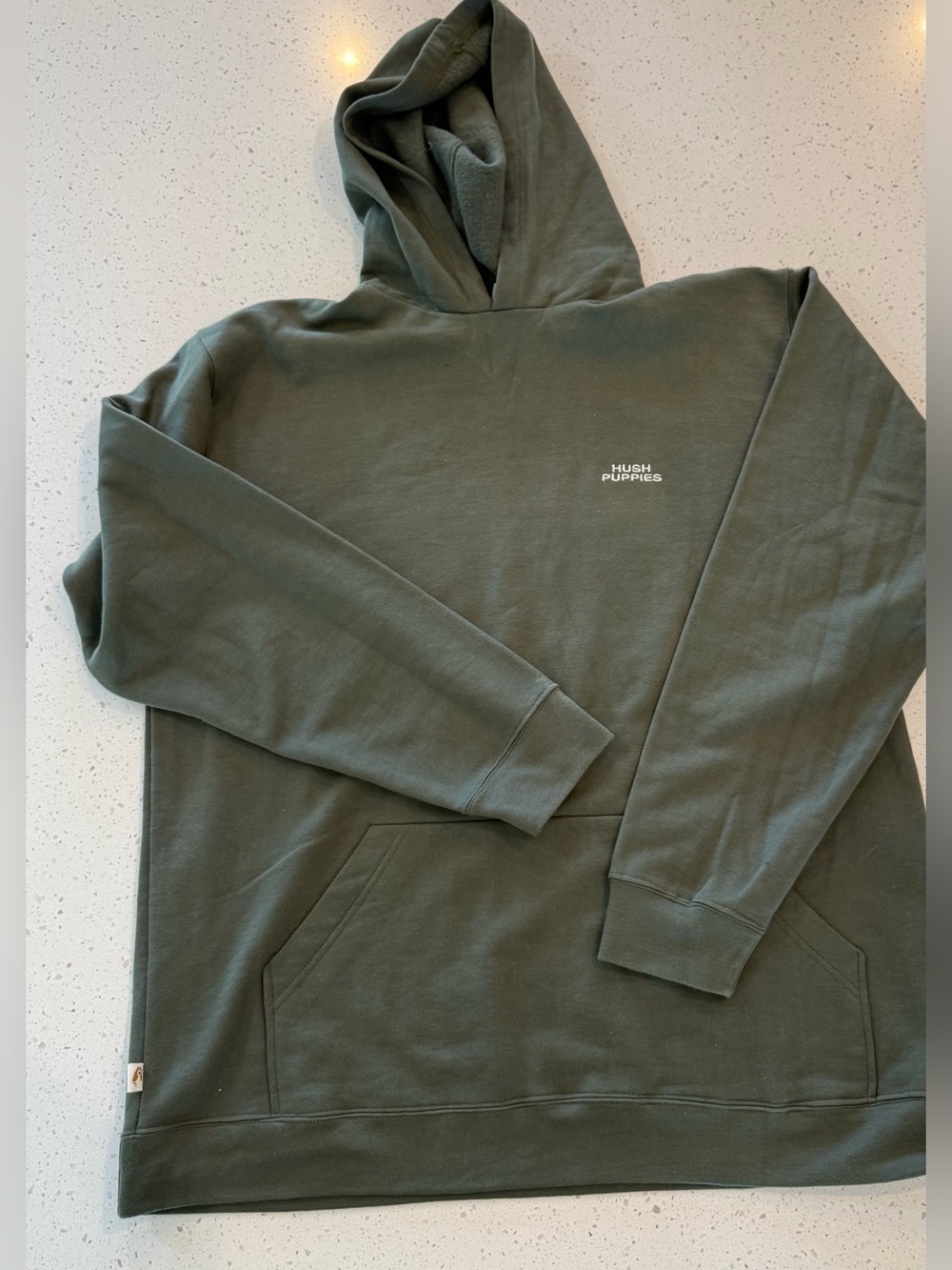 XXL Hush Puppies Hoodie Men's Green Cotton Mens  Pullover Sweatshirt Long Sleeve